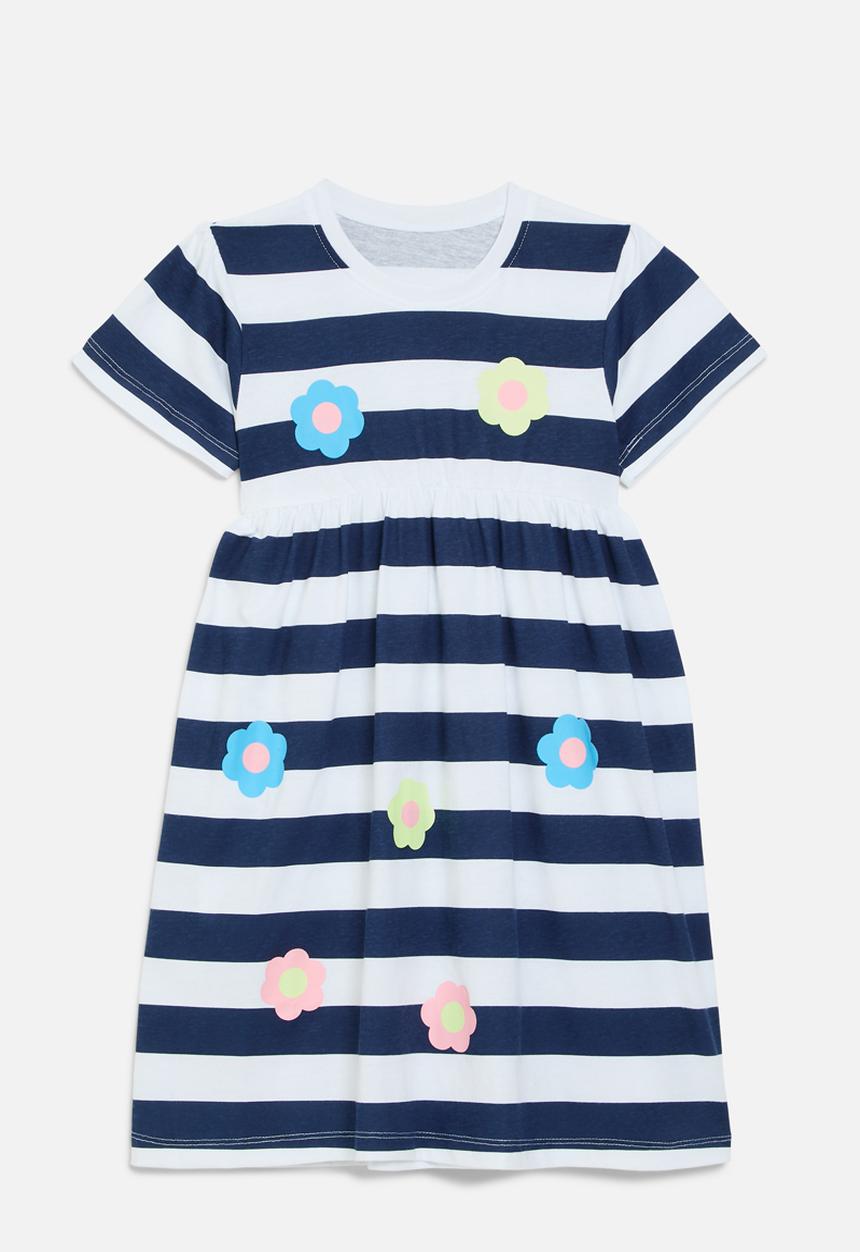 Pop Candy - Striped dress - blue & white