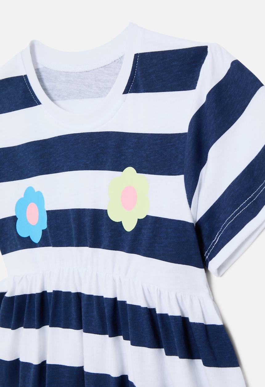 Pop Candy - Striped dress - blue & white