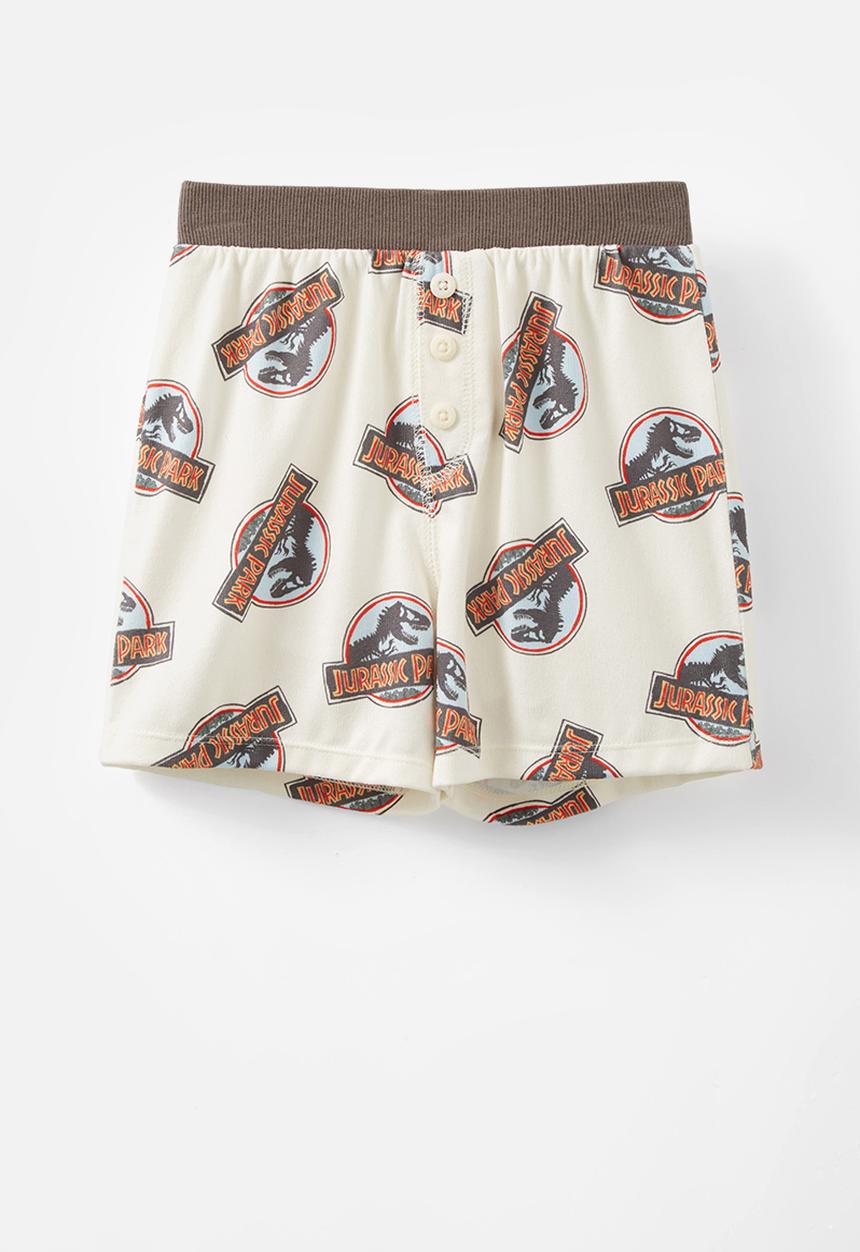 Cotton On - Damon short sleeve pyjama set license - lcn uni jurassic park/ dark vanilla