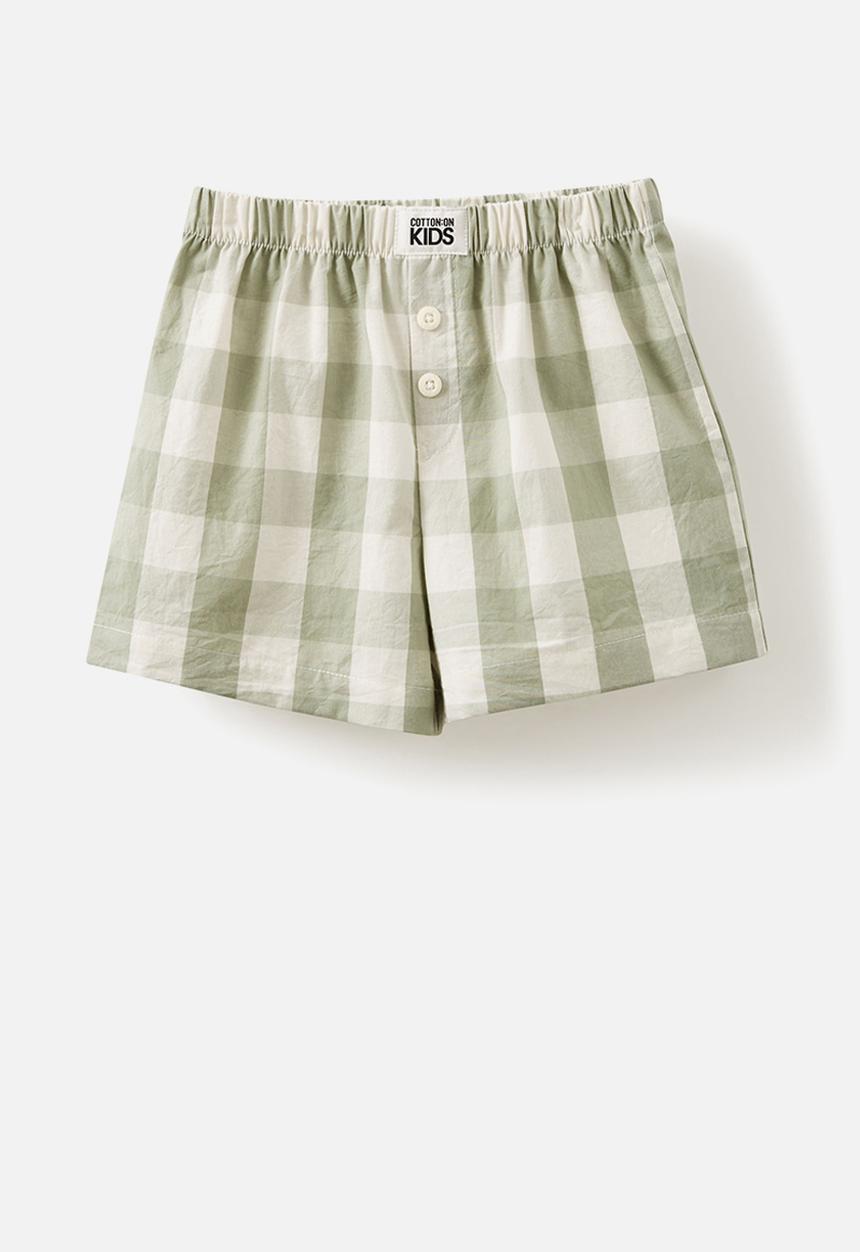 Cotton On - Kelce short sleeve pyjama set - deep sage/ gingham