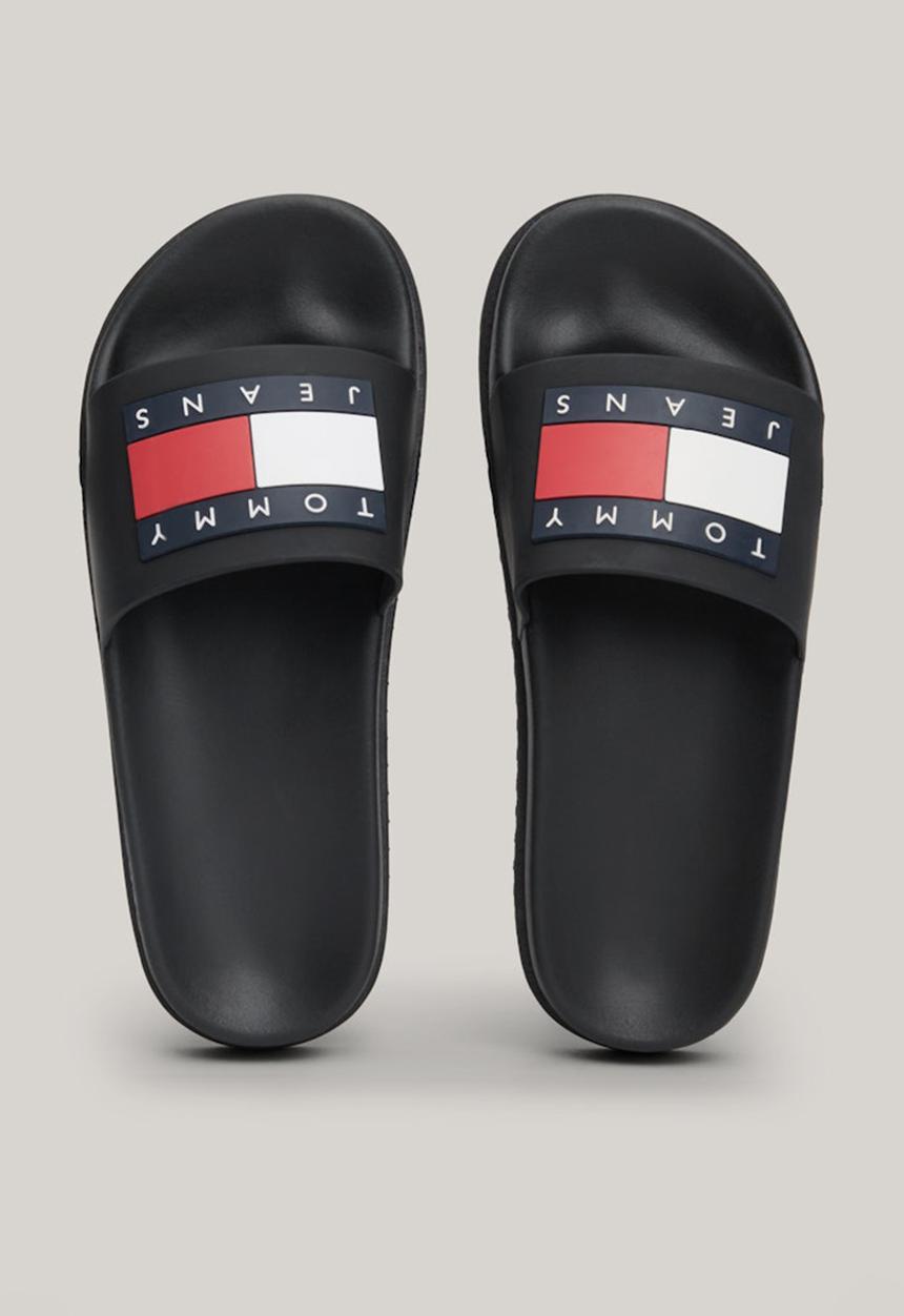 Tommy Hilfiger - Elevated flatform slide - black
