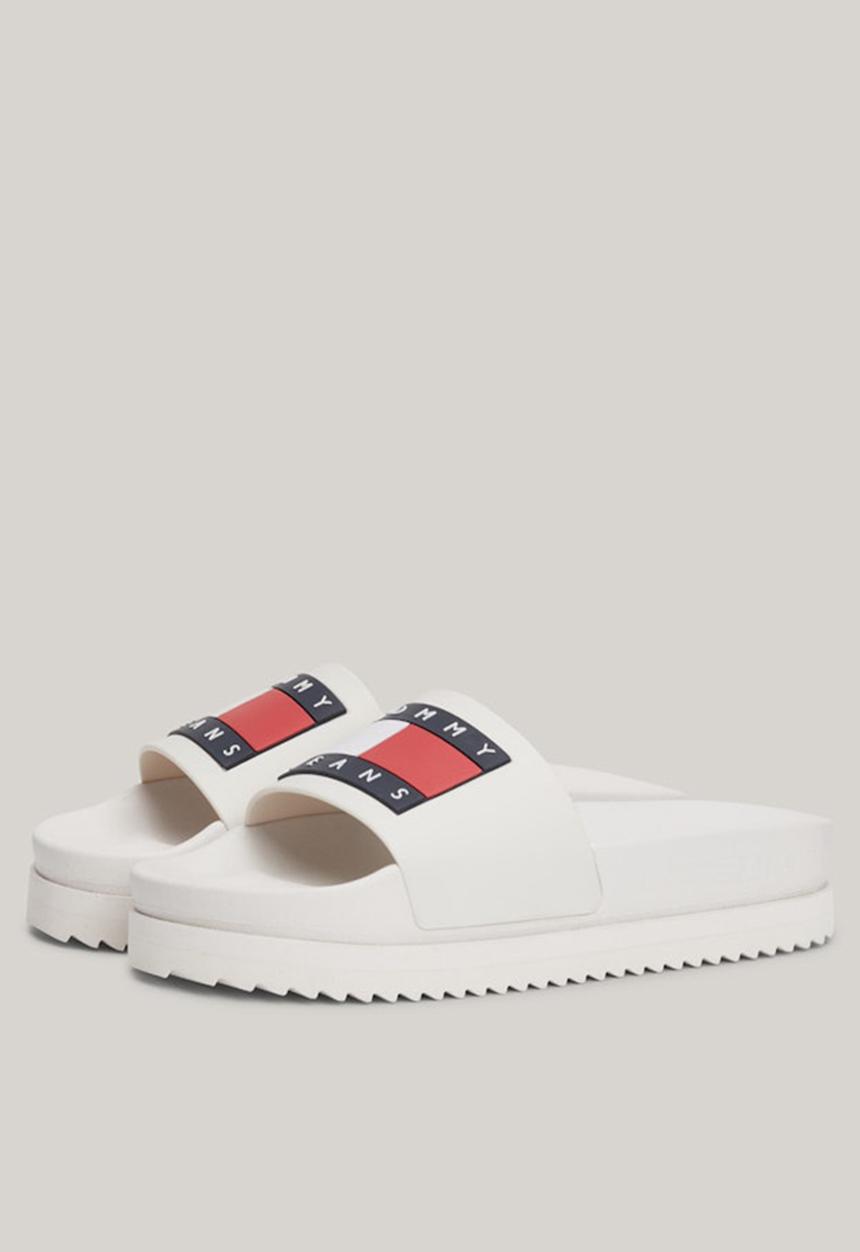 Tommy Hilfiger - Elevated flatform slide - ecru
