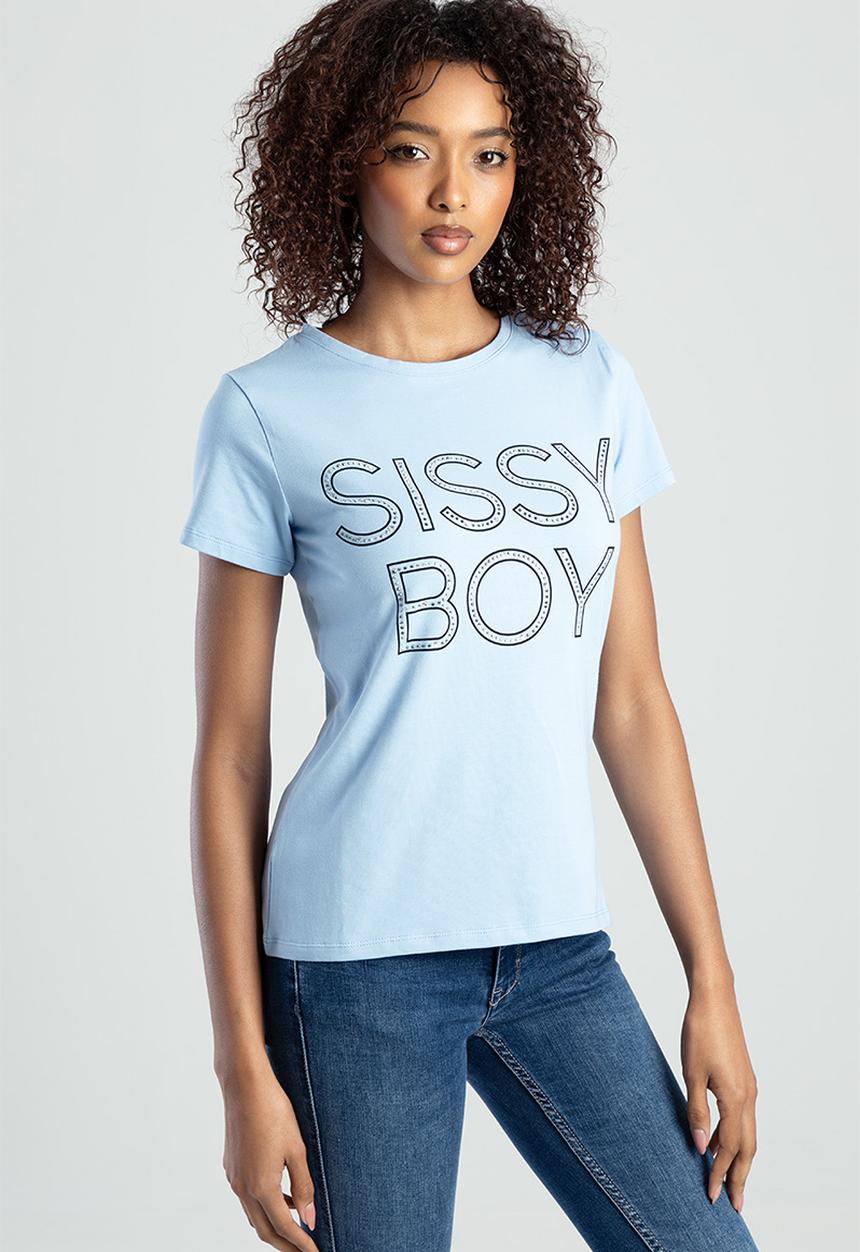SISSY BOY - Izzie: Regular Fit Multi-Technique Logo Top - White