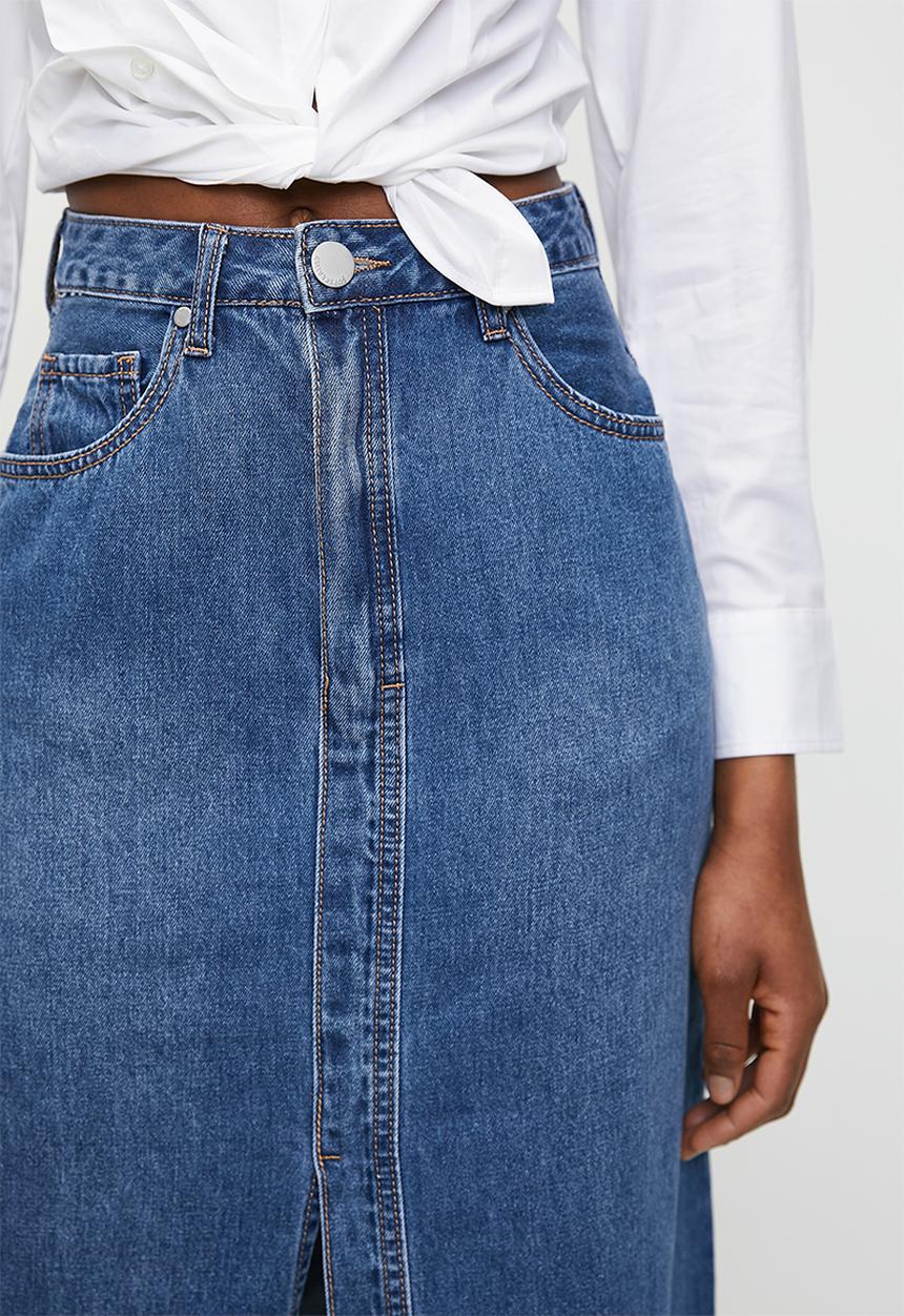 Superbalist - Denim pencil skirt - mid blue
