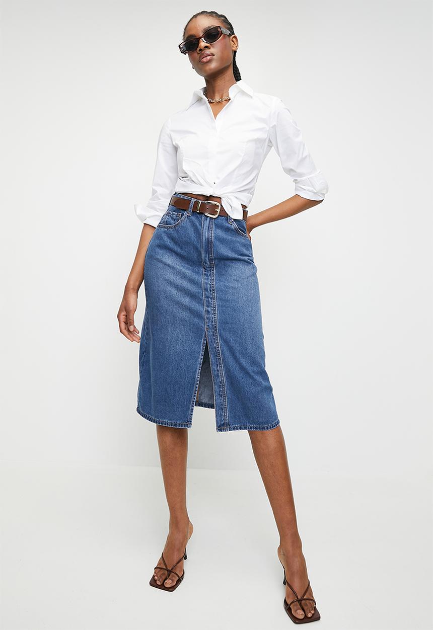 Superbalist - Denim pencil skirt - mid blue