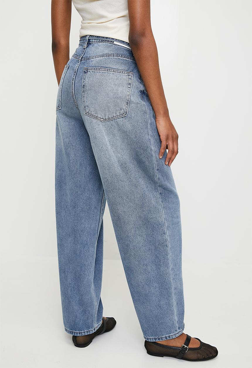 Superbalist - Denim barrel leg - mid blue