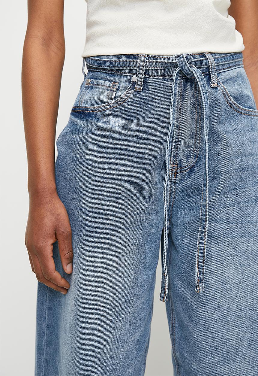 Superbalist - Denim barrel leg - mid blue
