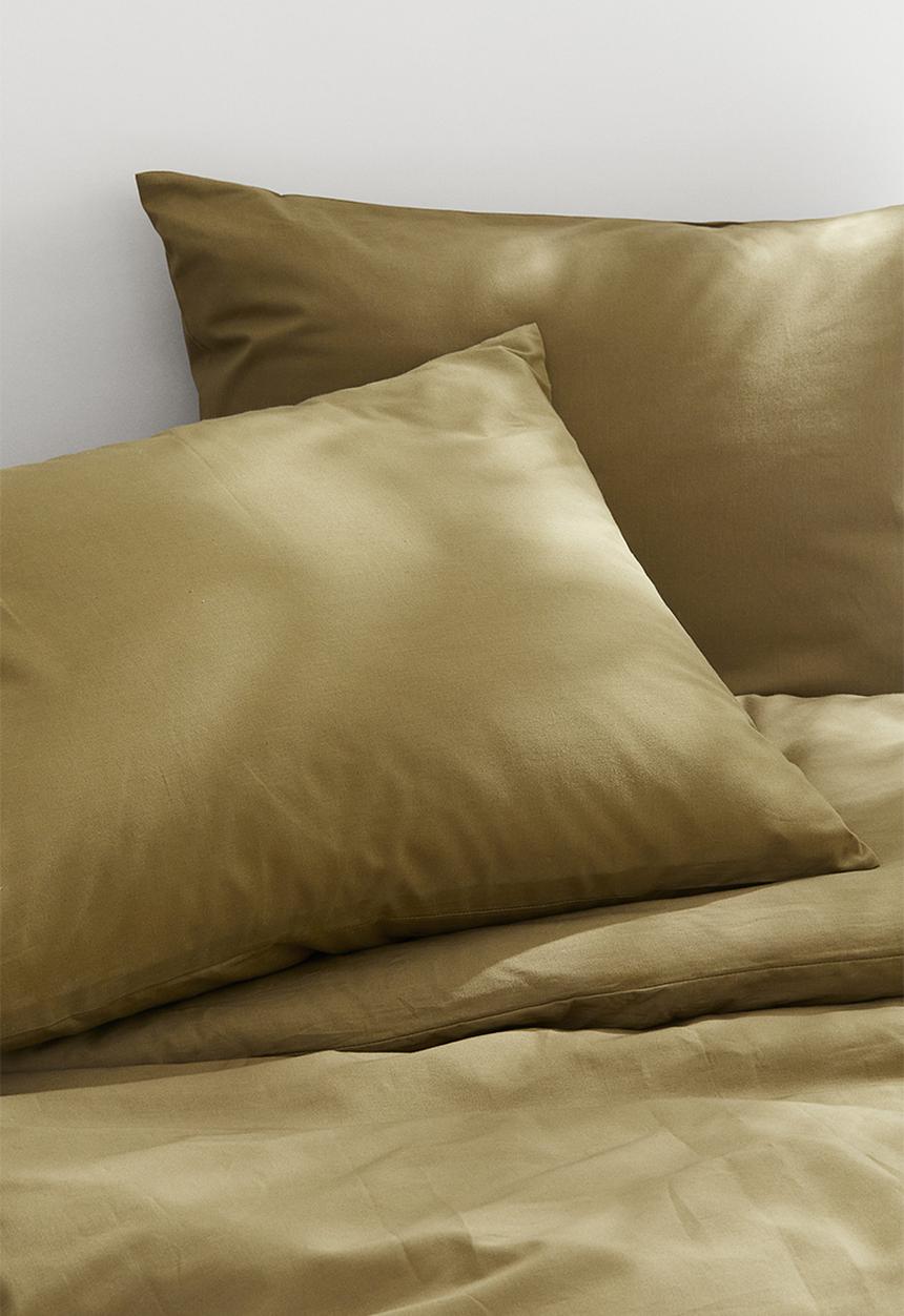 H&M - Cotton double/king duvet cover set - sage green