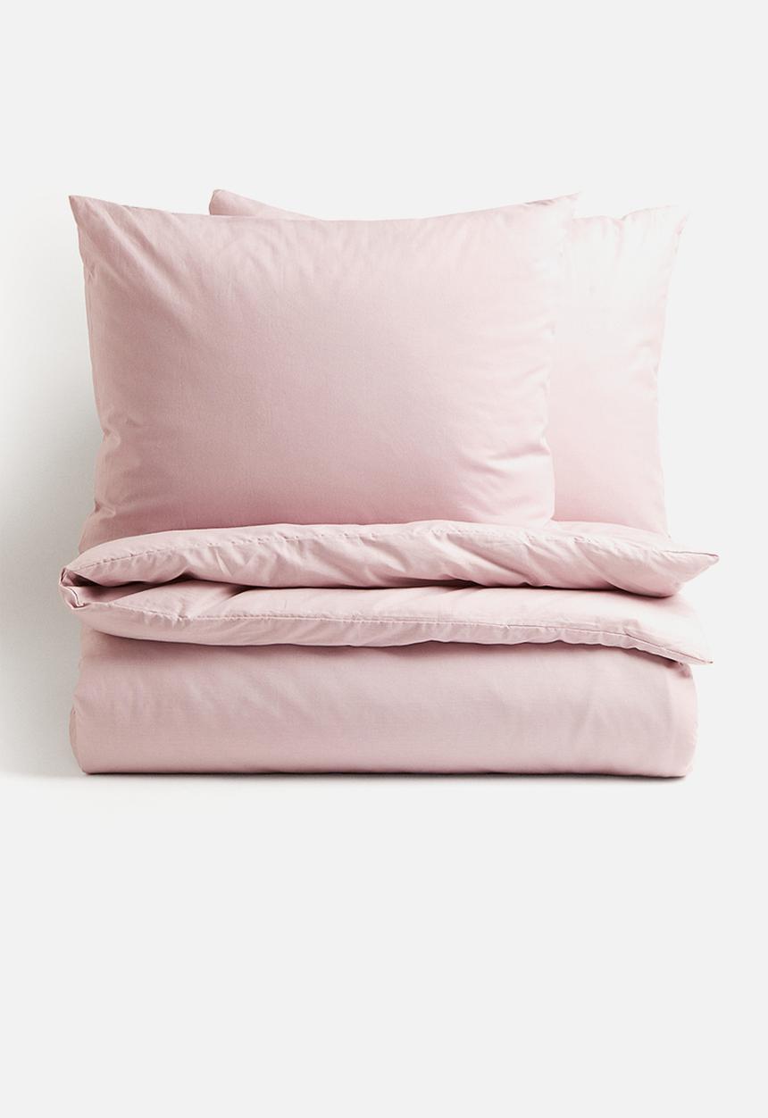 H&M - Cotton double/king duvet cover set - pink