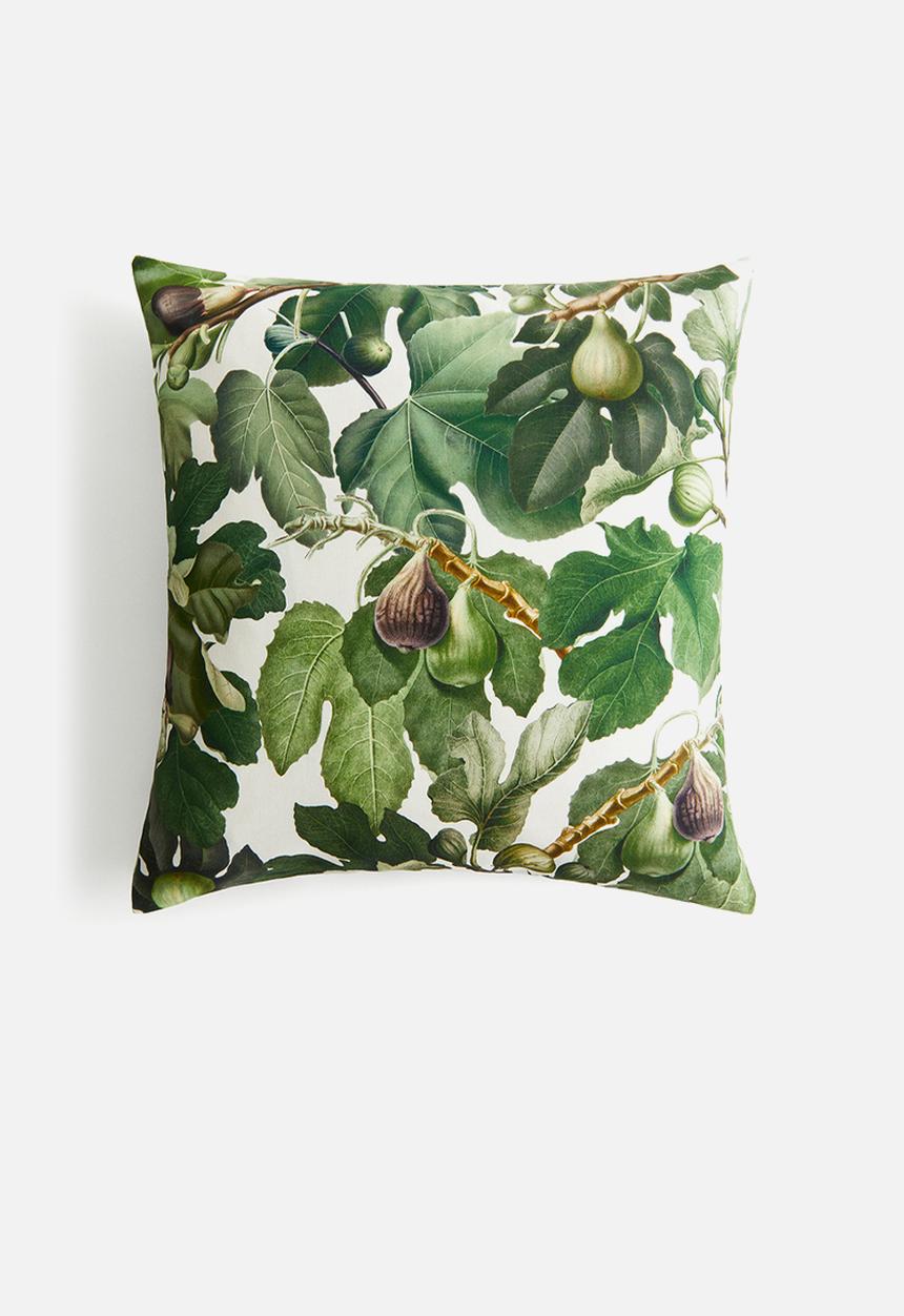 H&M - Patterned cushion cover - green figs