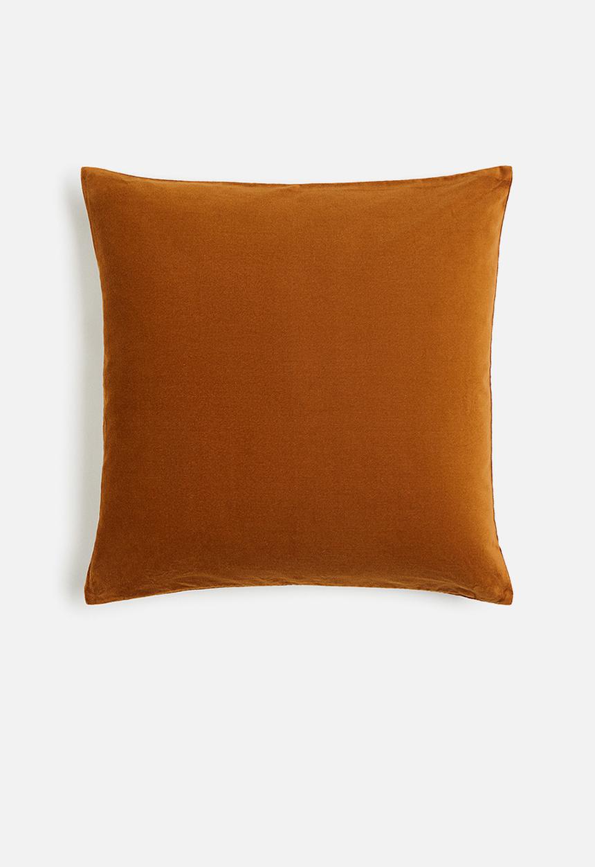H&M - Cotton velvet cushion cover - camel