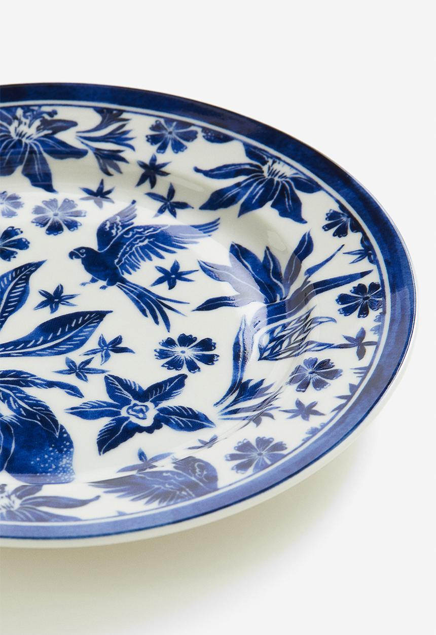 H&M - Porcelain mid plate - blue floral