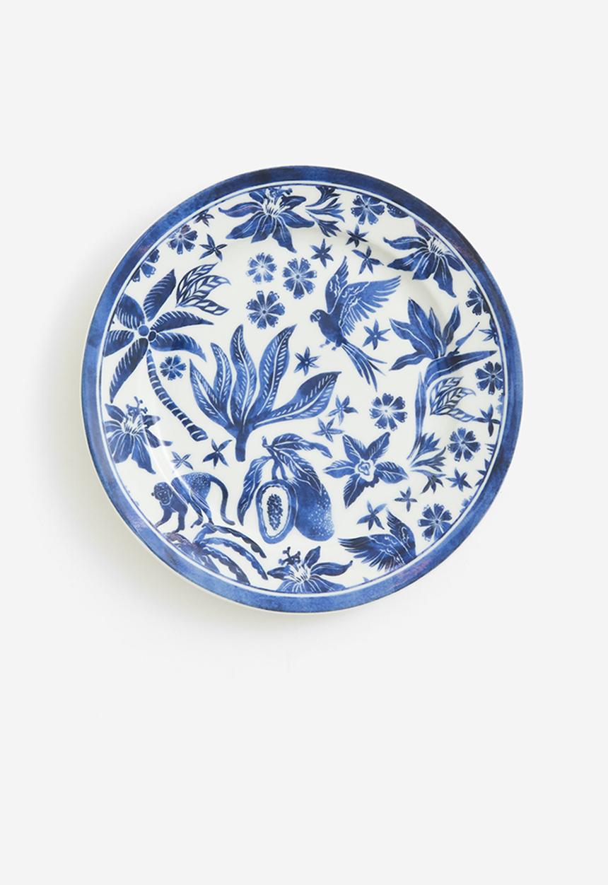 H&M - Porcelain mid plate - blue floral
