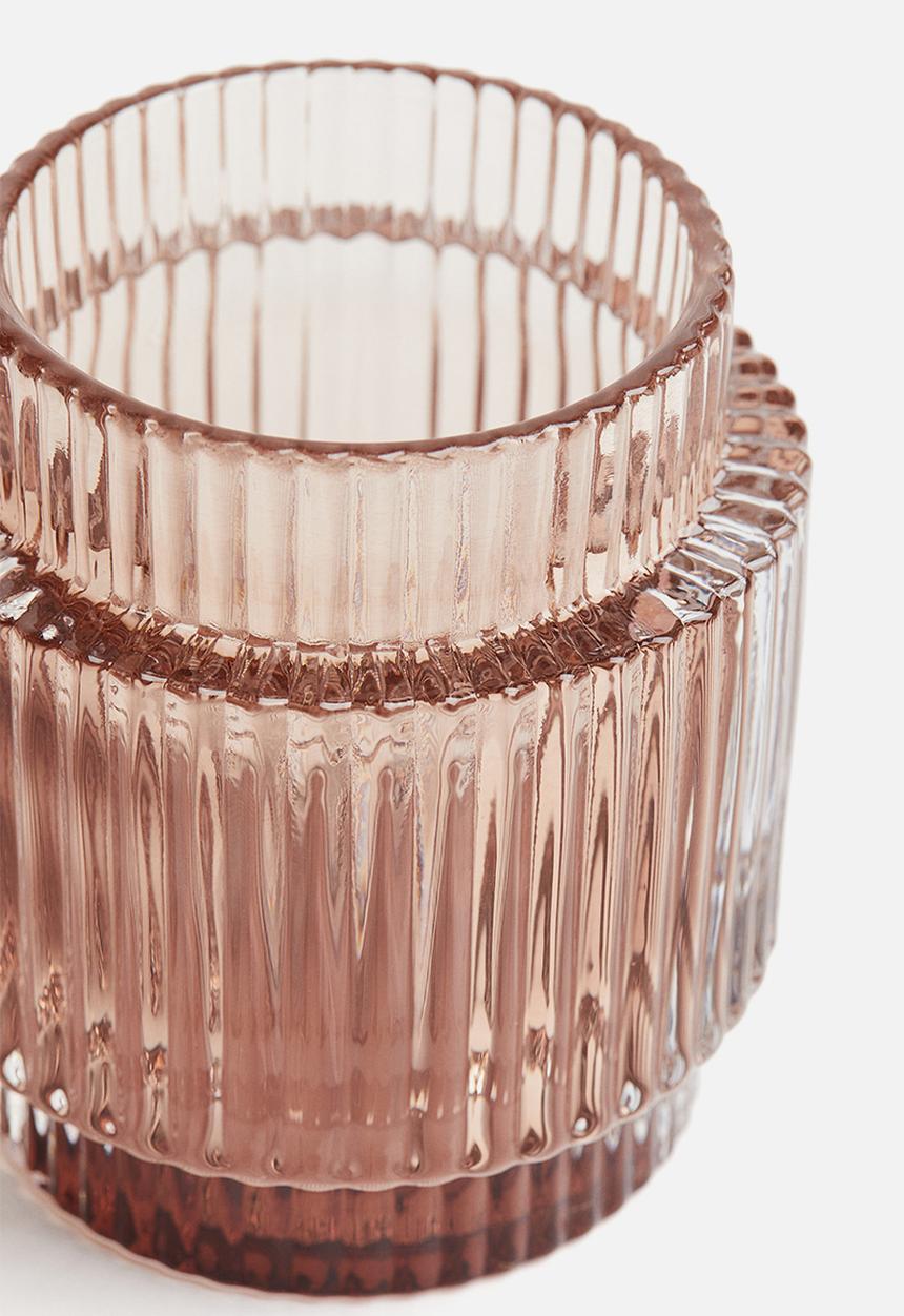 H&M - Glass candle holder - beige
