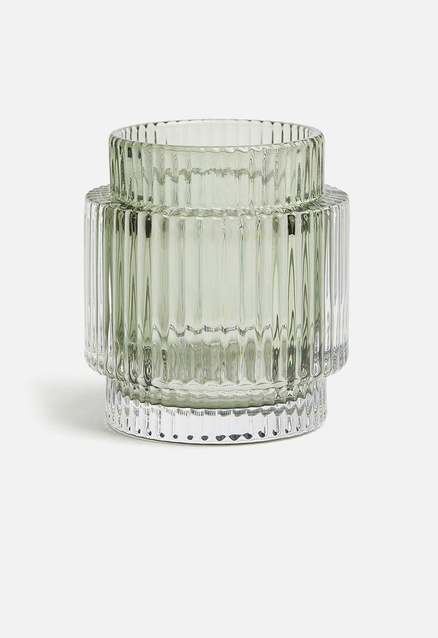 H&M - Glass candle holder - green