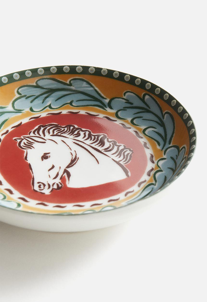 H&M - Small porcelain plate - red