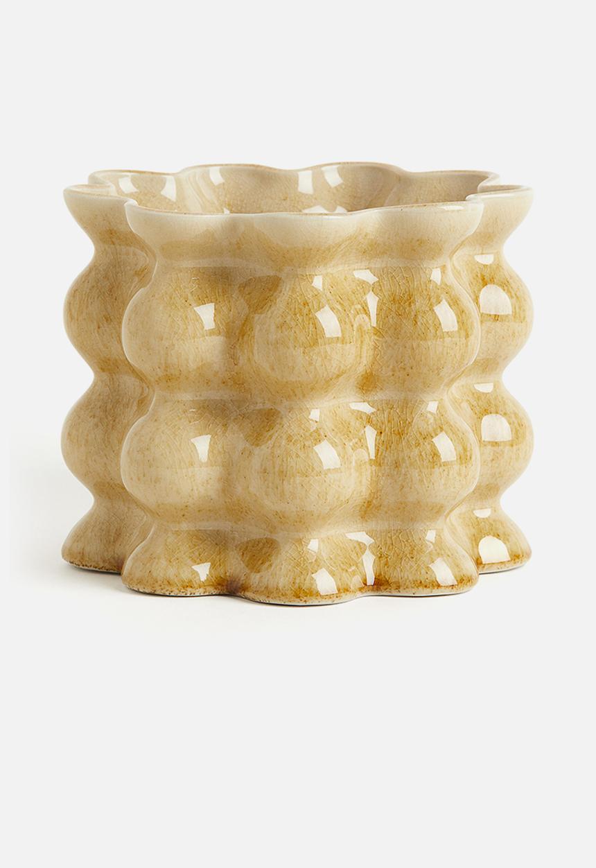 H&M - Reactive-glaze plant pot - yellow