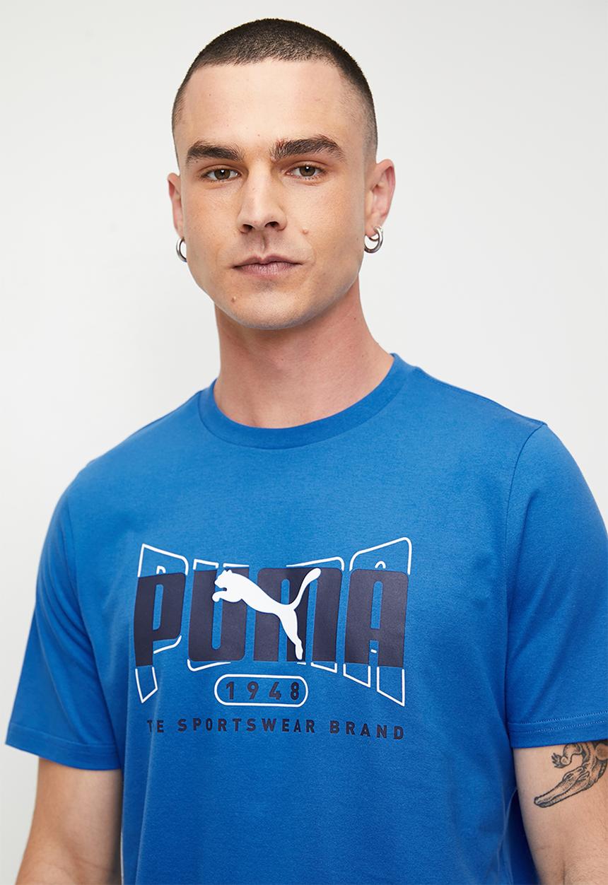 PUMA - Graphics Execution Tee M - Racing Blue