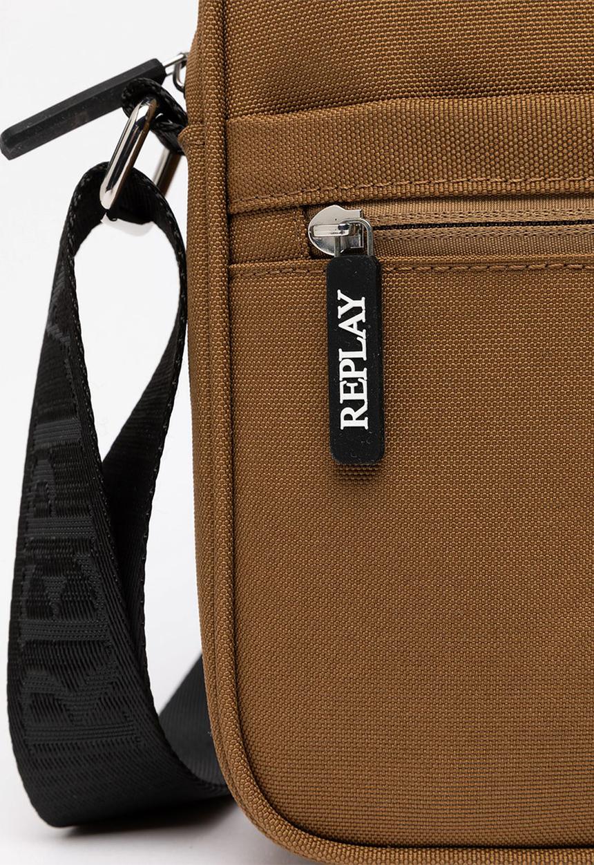 Replay - Polyester Oxford Cross Body Bag - Lt Brown Smoke