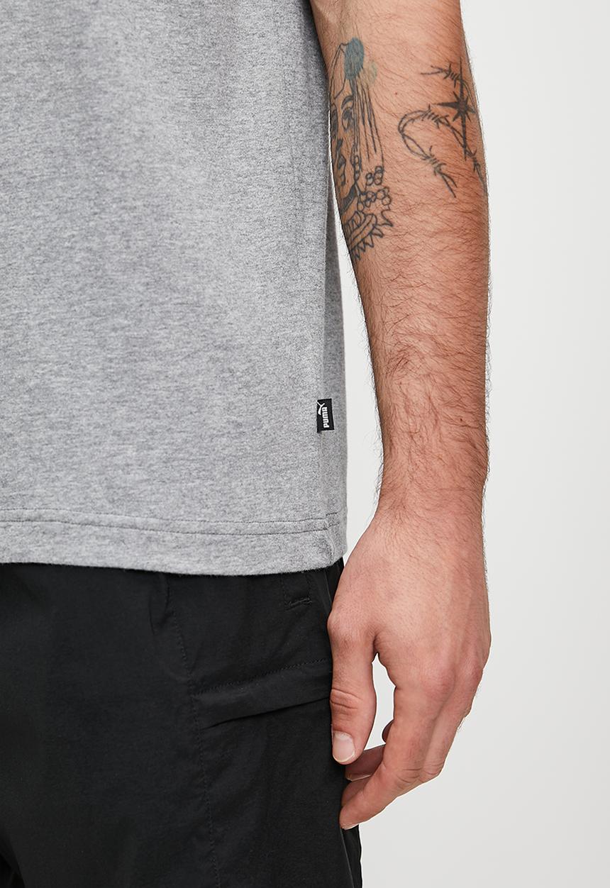 PUMA - Graphics Puma Wording Tee M - Medium Gray