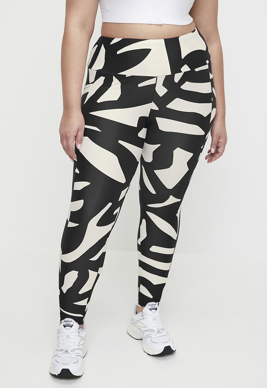 Lizzy - Plus ocarina elasticated leggings - monochrome abstract