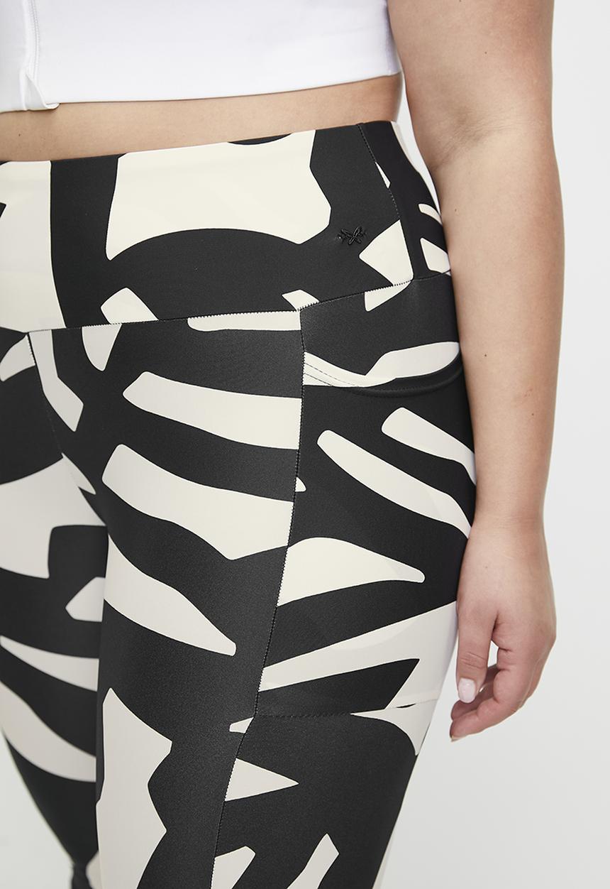 Lizzy - Plus ocarina elasticated leggings - monochrome abstract