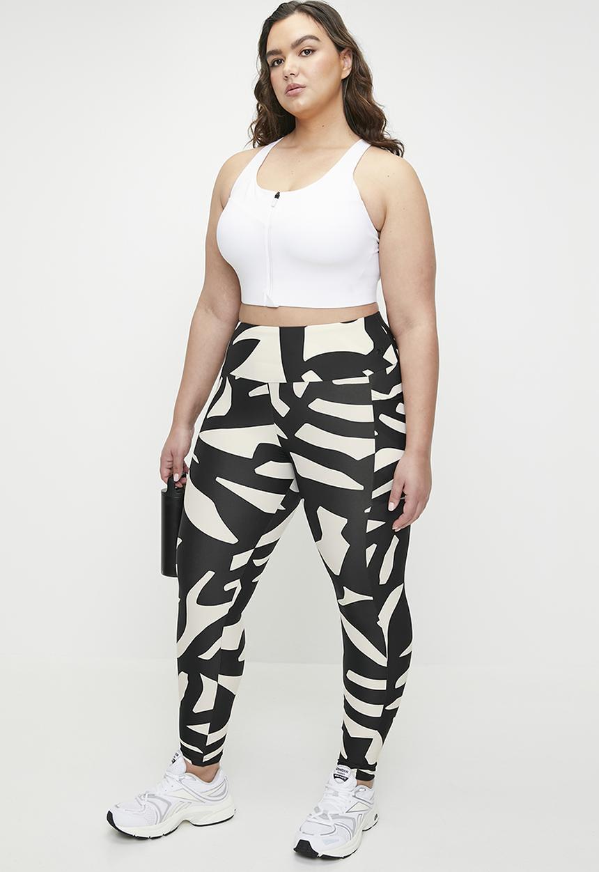 Lizzy - Plus ocarina elasticated leggings - monochrome abstract