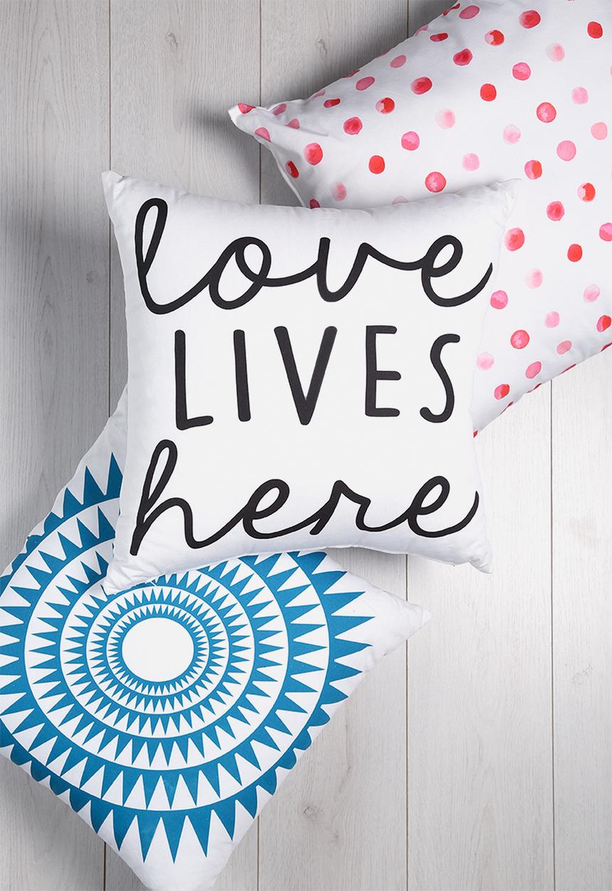 Sixth Floor - Pink dotty printed cushion