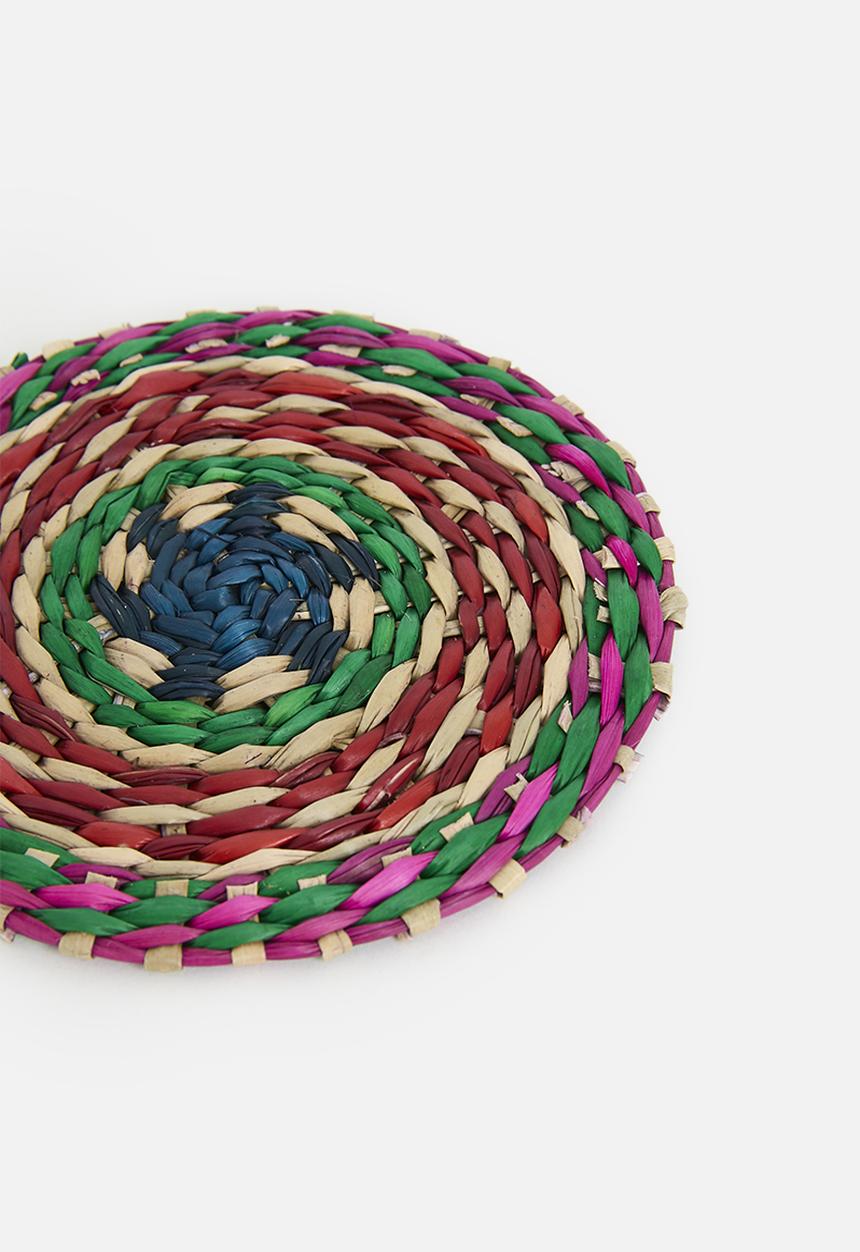 Excellent Houseware - Summer fun coaster set of 4 - Red
