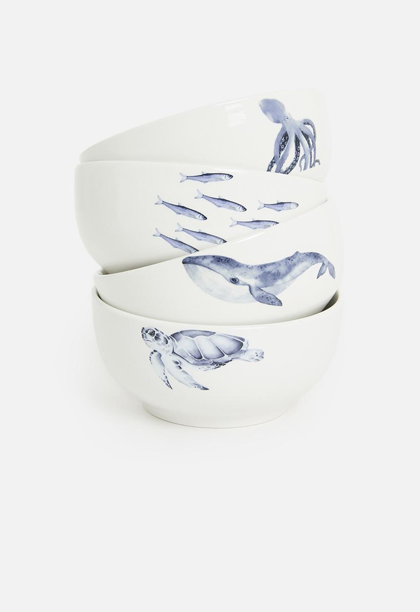 Excellent Houseware - Seaform bowls set of 4 - White