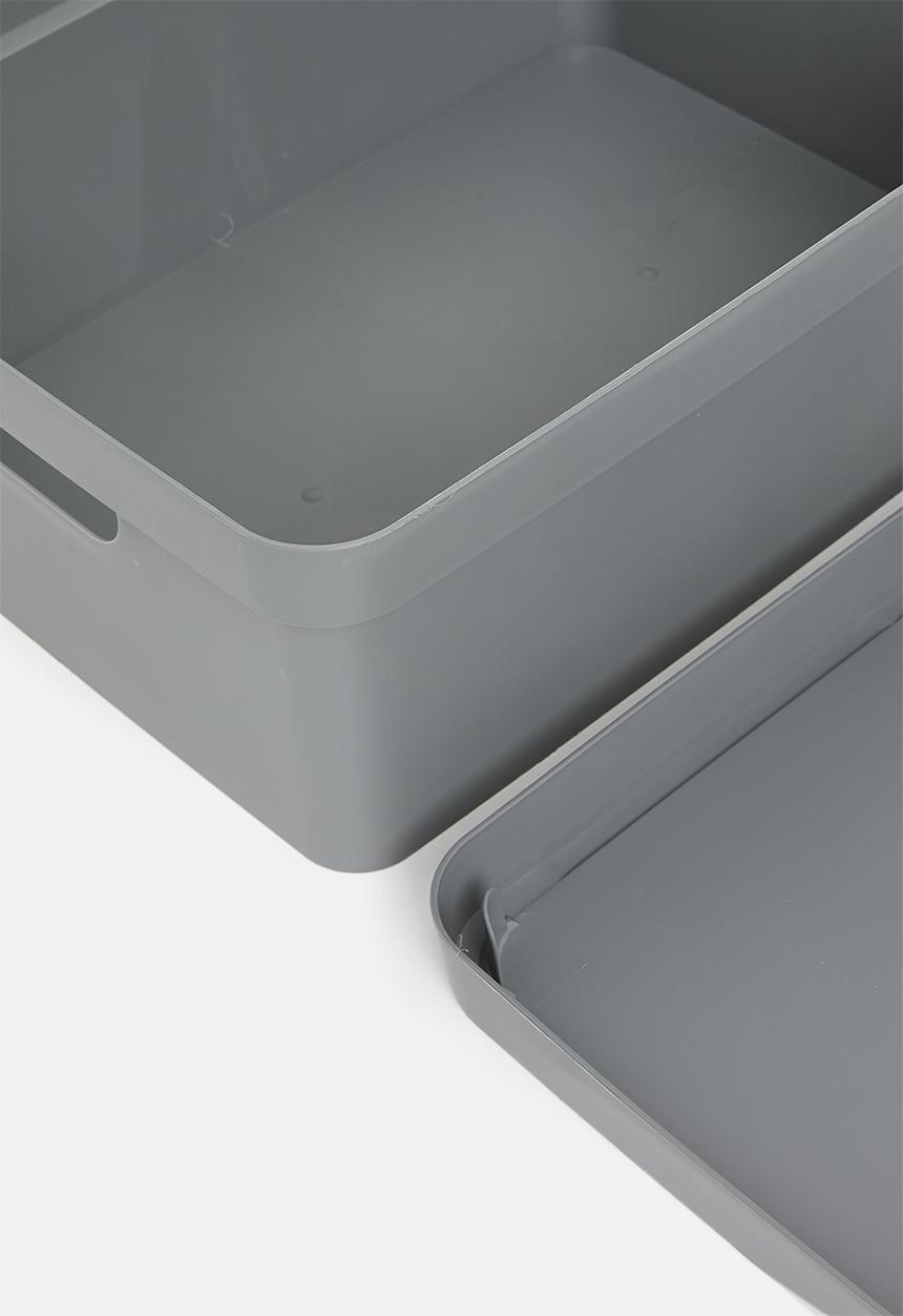 Storage Solutions - Stack storage box w lid - Charcoal  