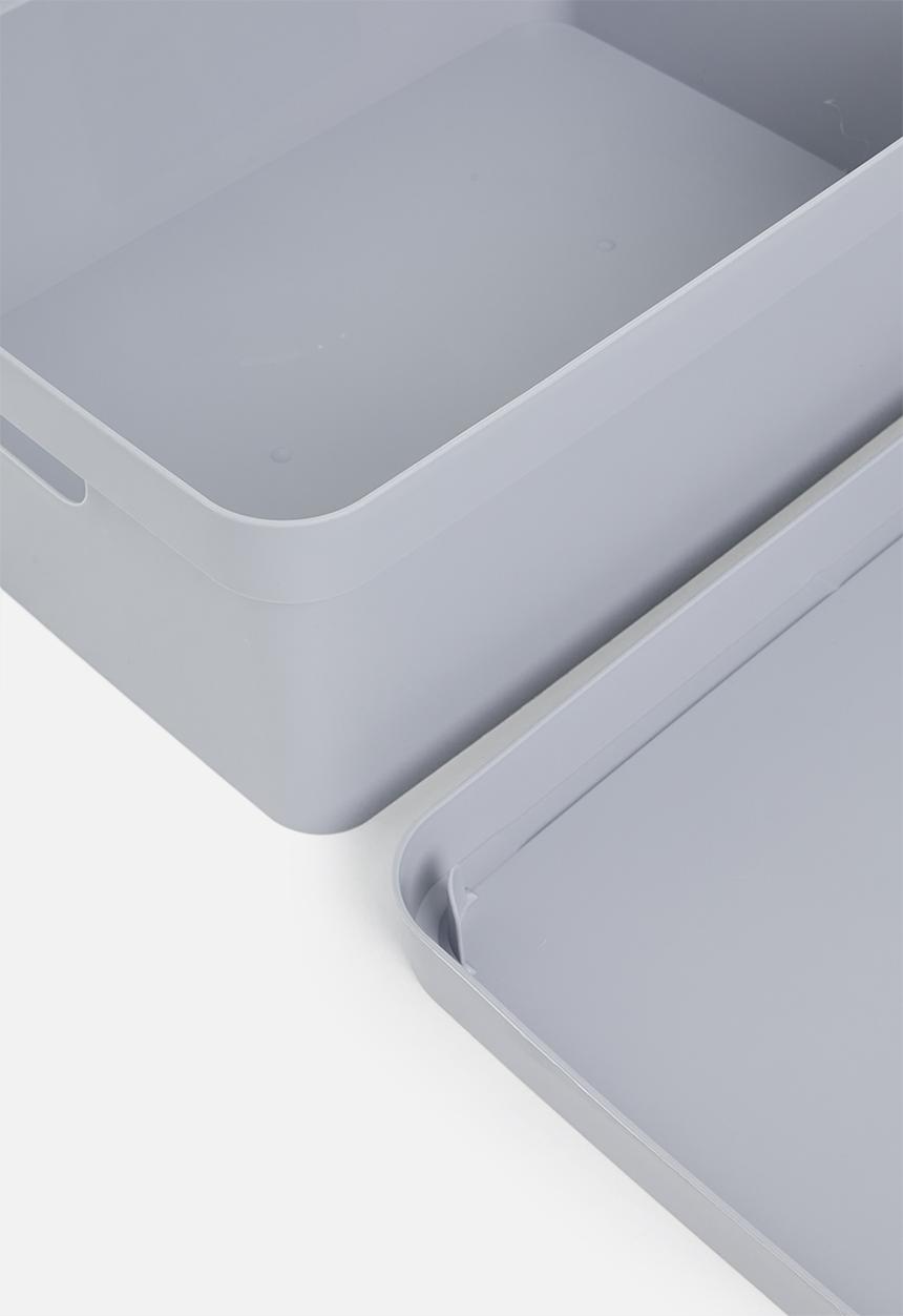 Storage Solutions - Stack storage box w lid - Grey 