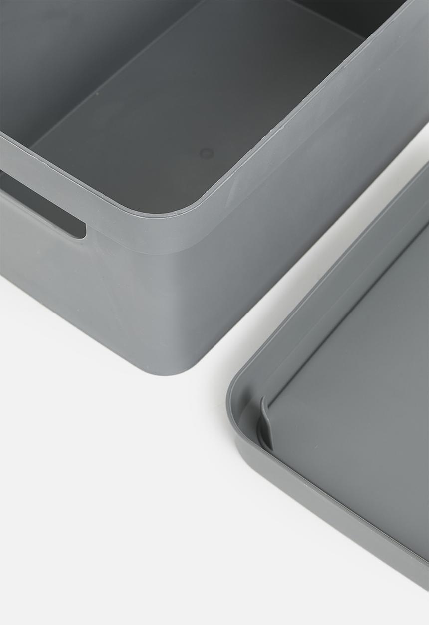 Storage Solutions - Stack storage box w lid - Charcoal