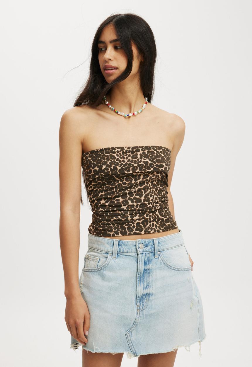 Cotton On - Rhi Gathered Tube - Kate Leopard