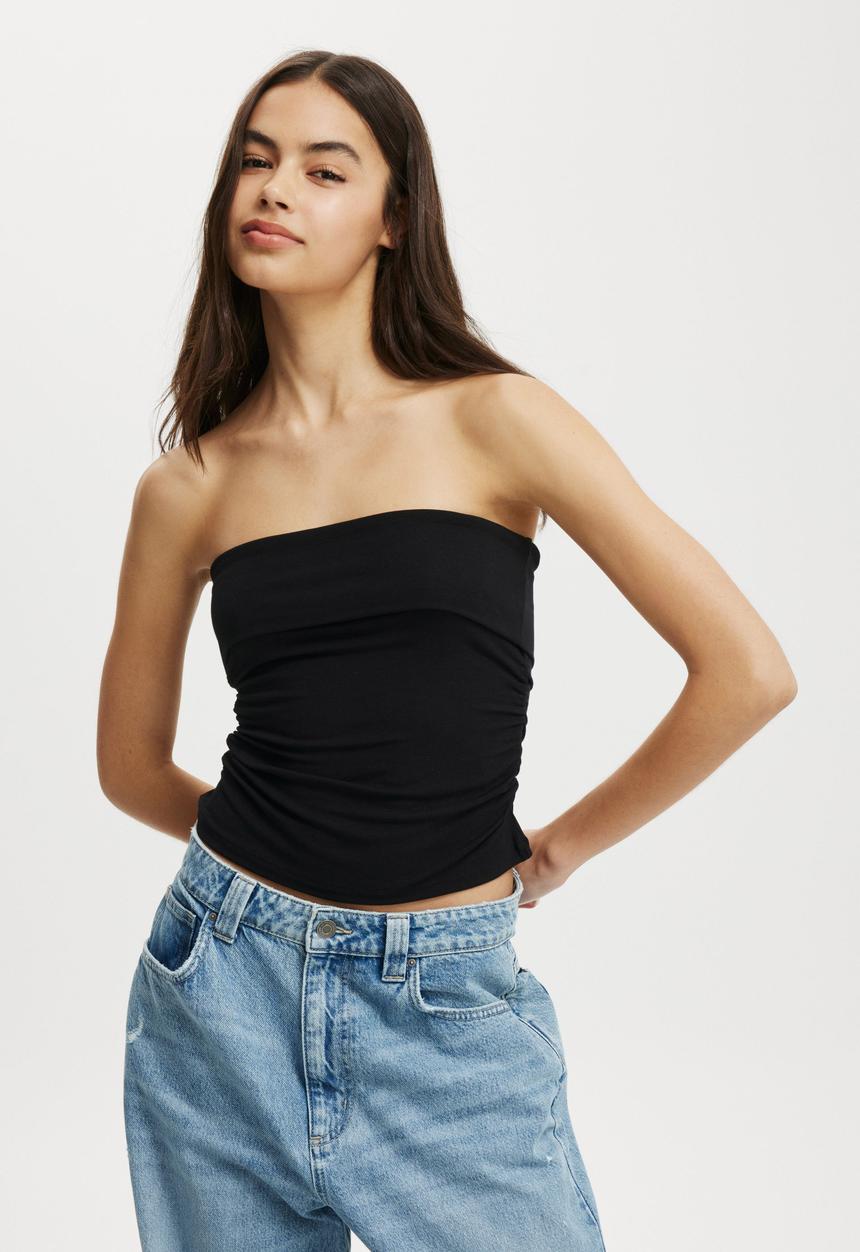 Cotton On - Rhi Gathered Tube - Black
