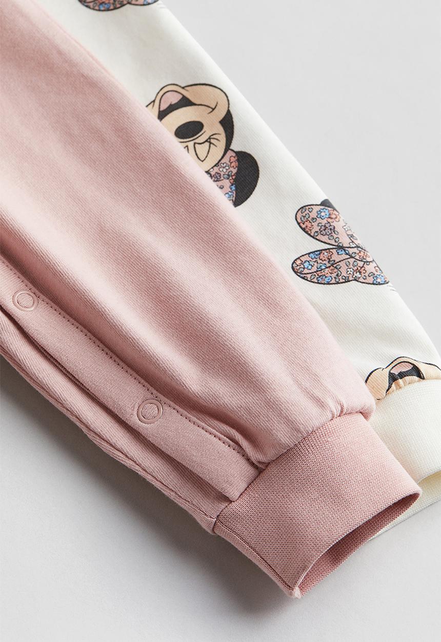 H&M - 2-Pack printed pyjamas - dusty light pink minnie mouse