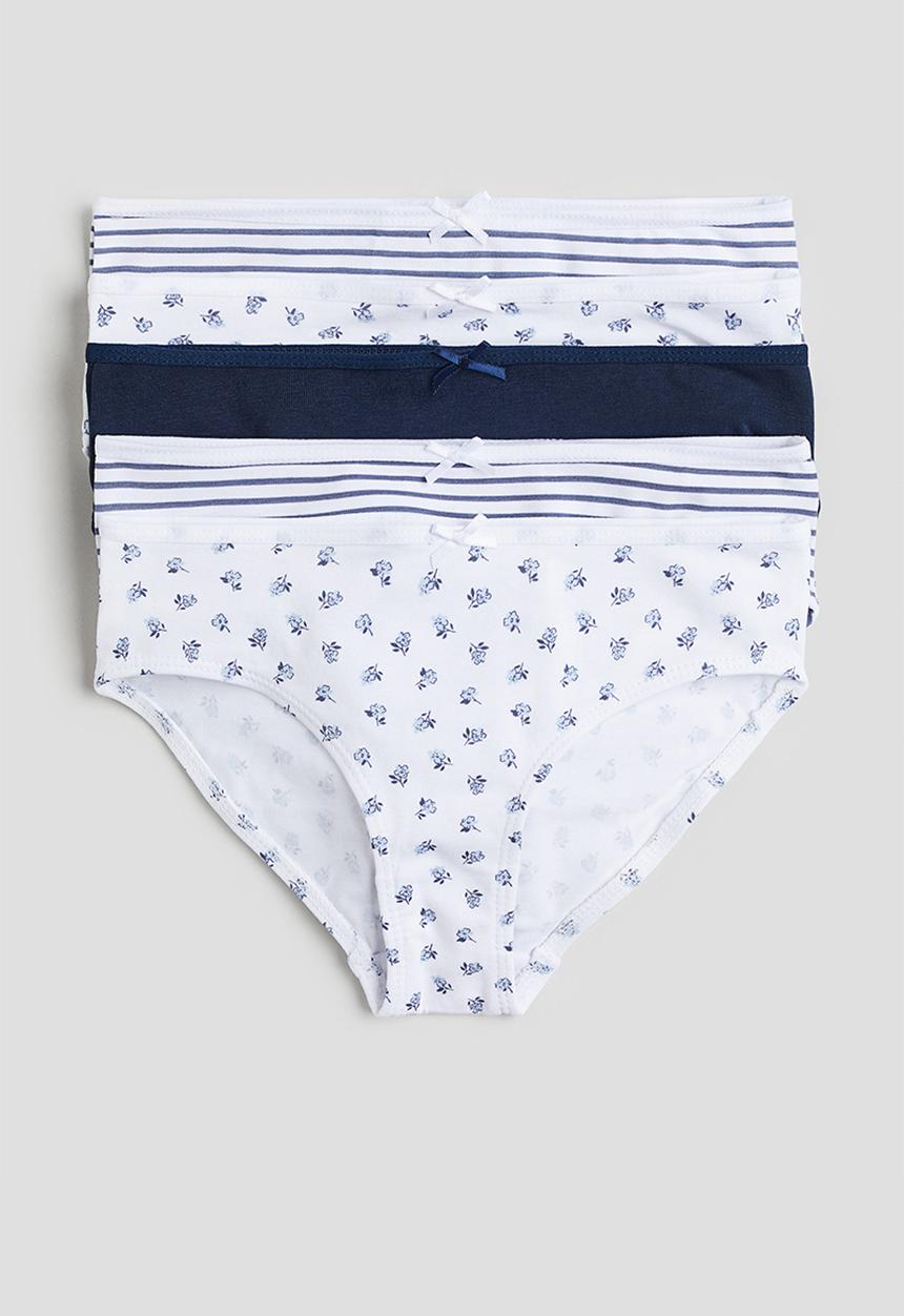 H&M - 5-Pack cotton briefs - white floral