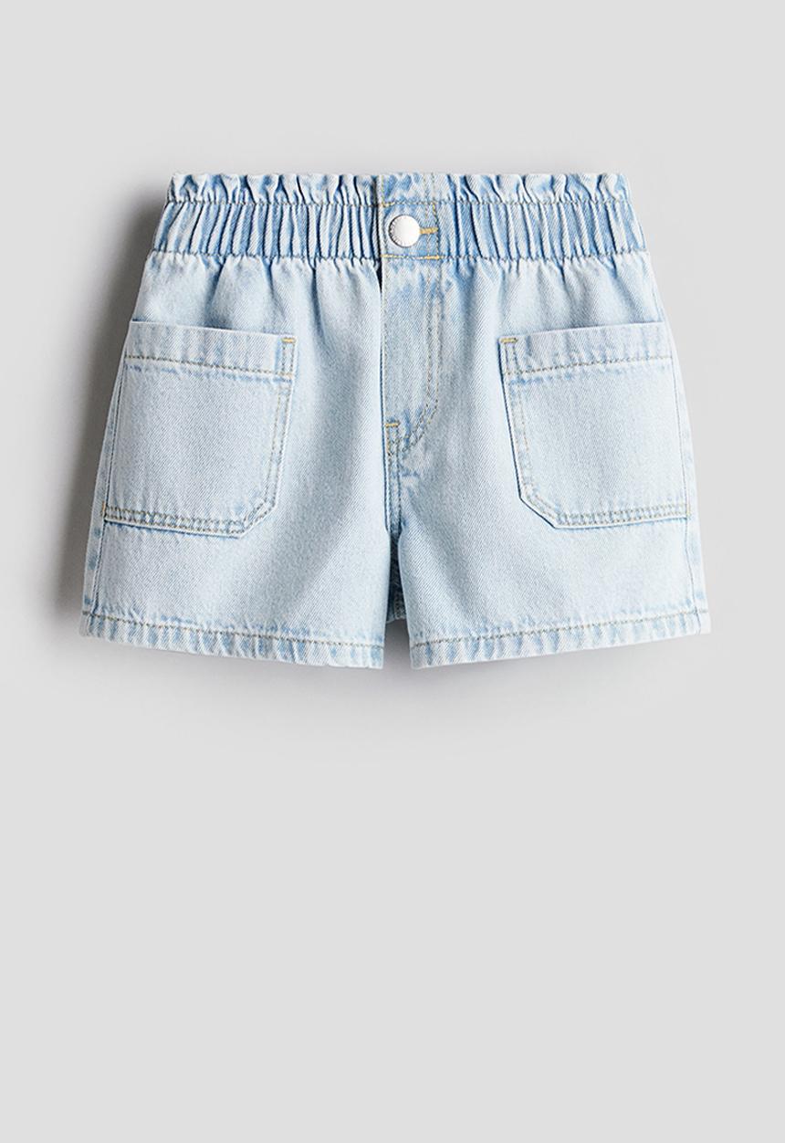 H&M - Loose fit denim shorts - light denim blue