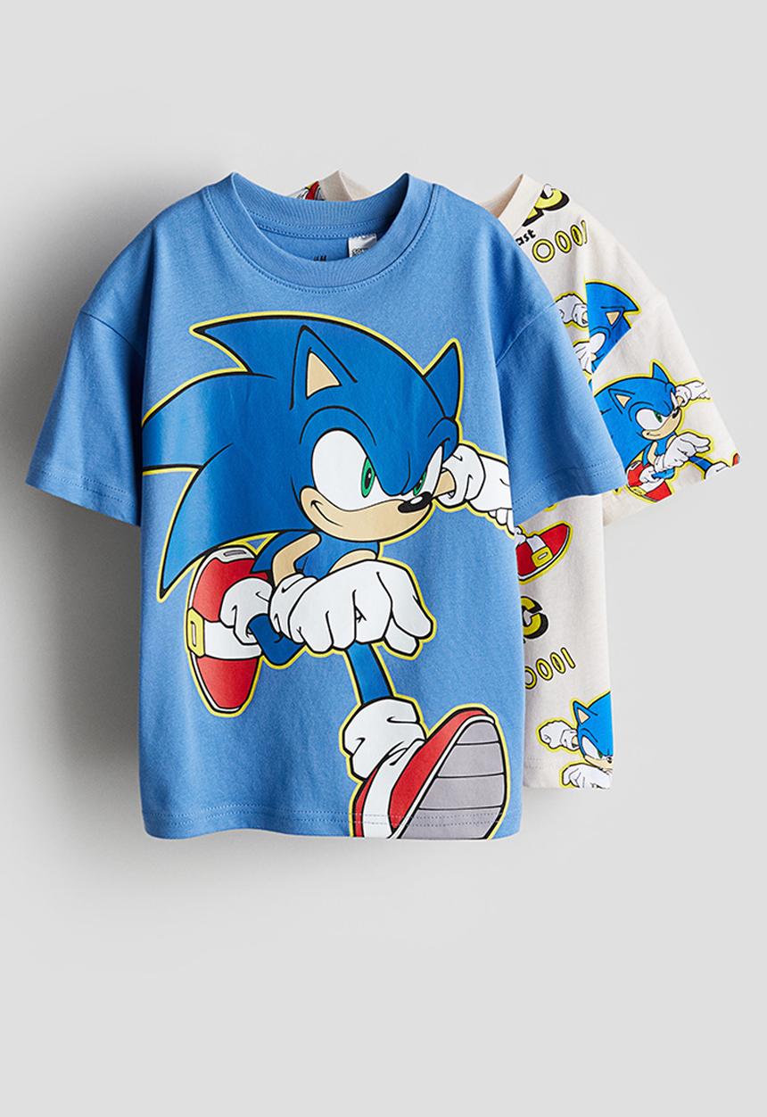 H&M - 2-Pack T-shirts - blue sonic the hedgehog