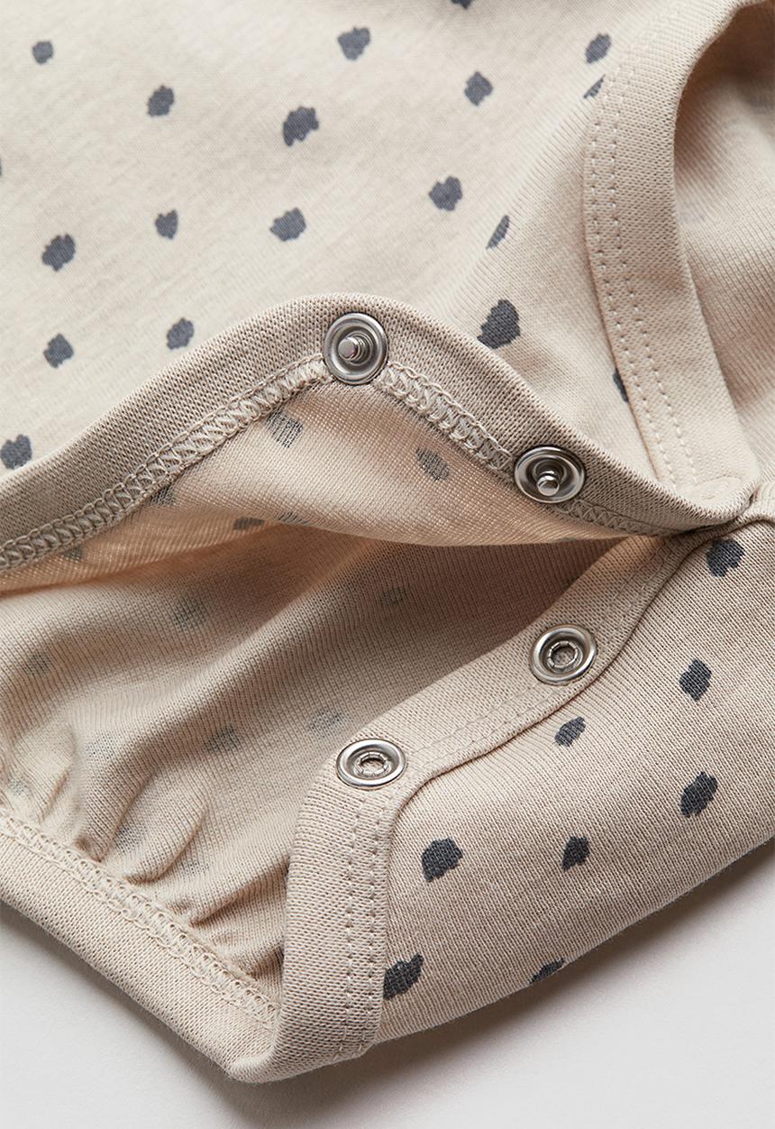H&M - Patterned bodysuit - light beige spotted
