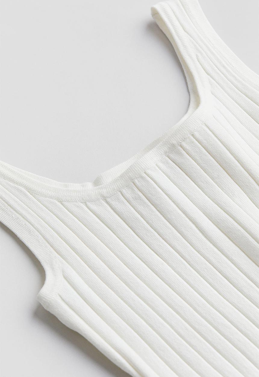 H&M - Rib-knit vest top - white