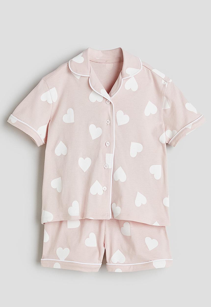 H&M - Patterned jersey pyjamas - light pink hearts