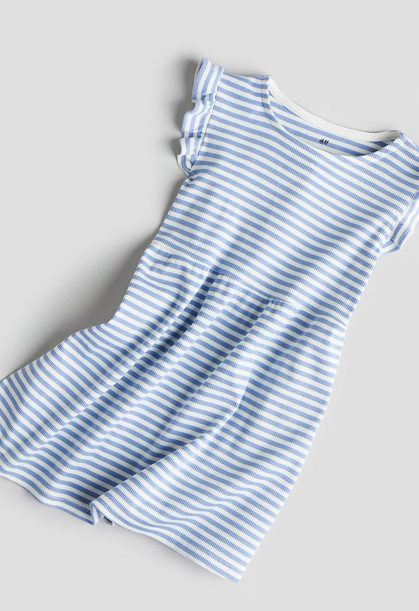 H&M - Ribbed jersey dress - blue multi