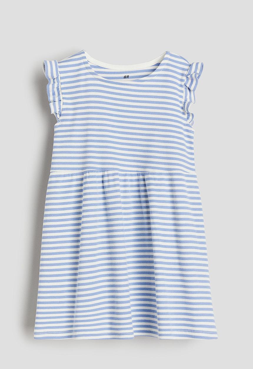 H&M - Ribbed jersey dress - blue multi