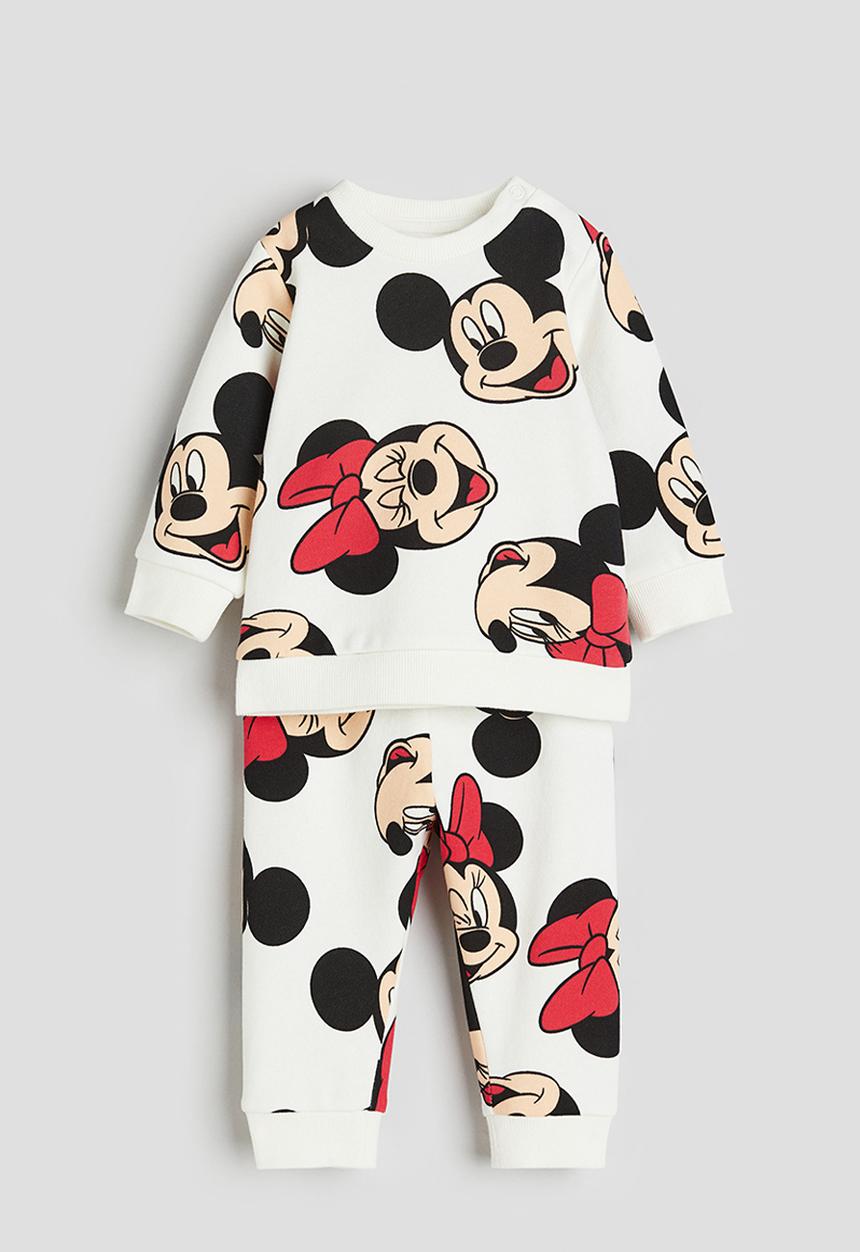 H&M - 2 piece sweatshirt set - white minnie mouse