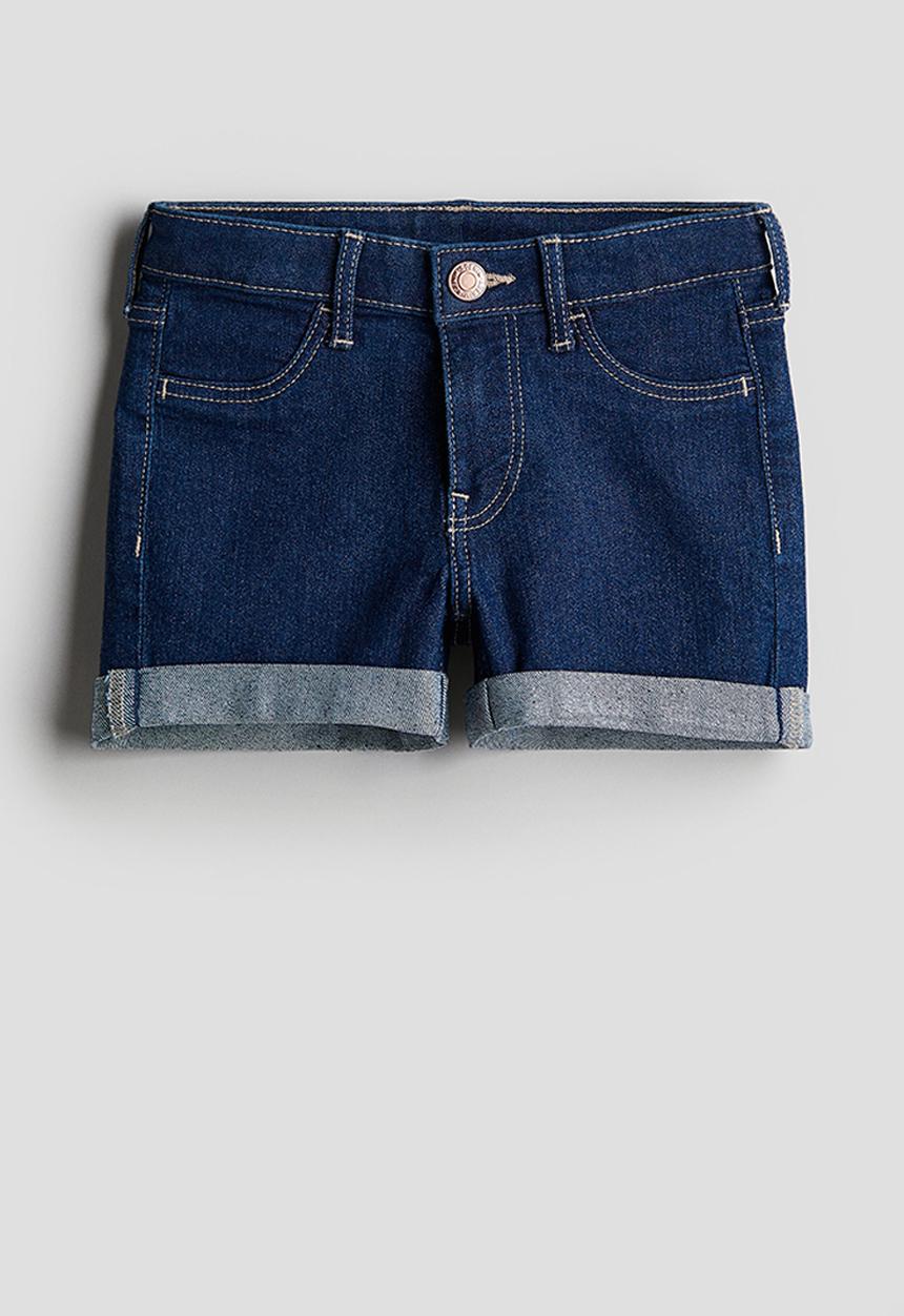 H&M - Superstretch denim shorts - dark denim blue 