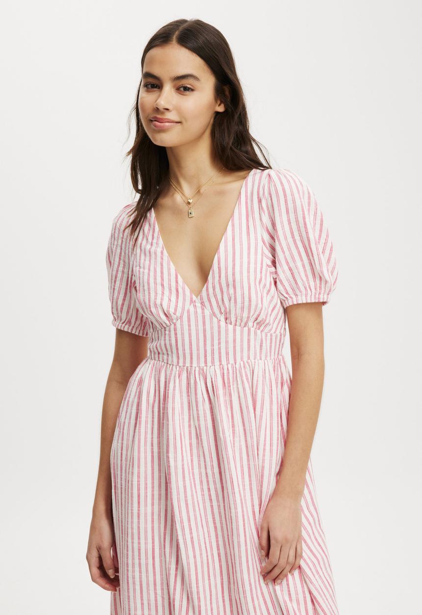 Cotton On - Tyler Maxi Dress - Red/Pink Stripe
