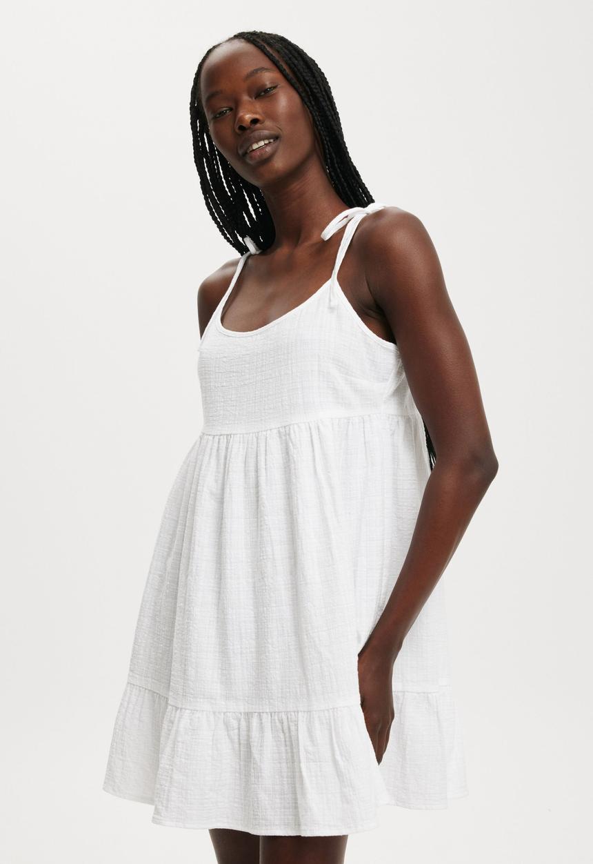 Cotton On - Sunny Babydoll Mini Dress - White