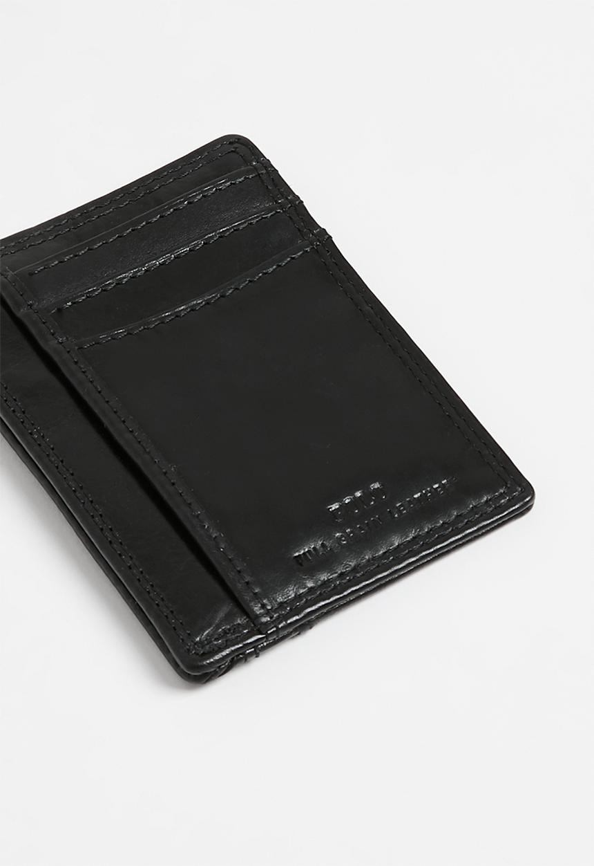 POLO - Credit card wallet with top pocket  - black