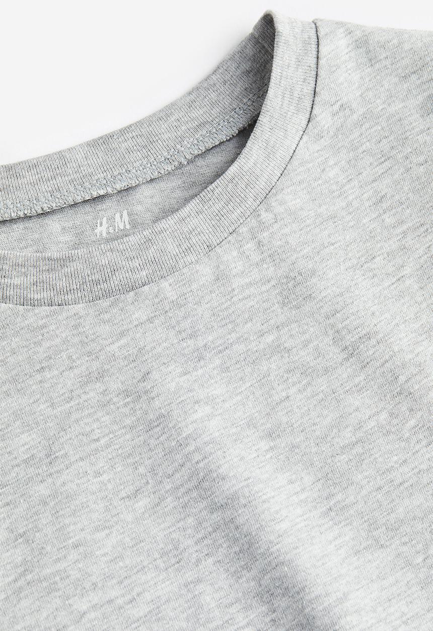 H&M - Cotton t-shirt - light grey marl 